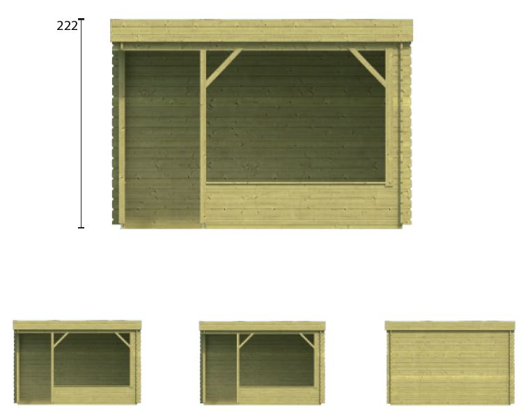 Pavillon de jardin en bois toit plat BARBARA